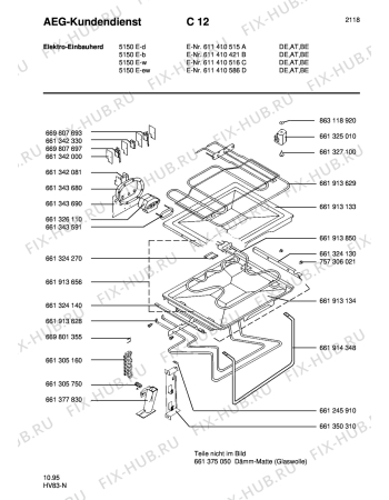 Взрыв-схема плиты (духовки) Aeg COMP. 5150E-B - Схема узла Section3